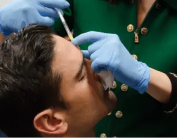 Patient receives botox injection