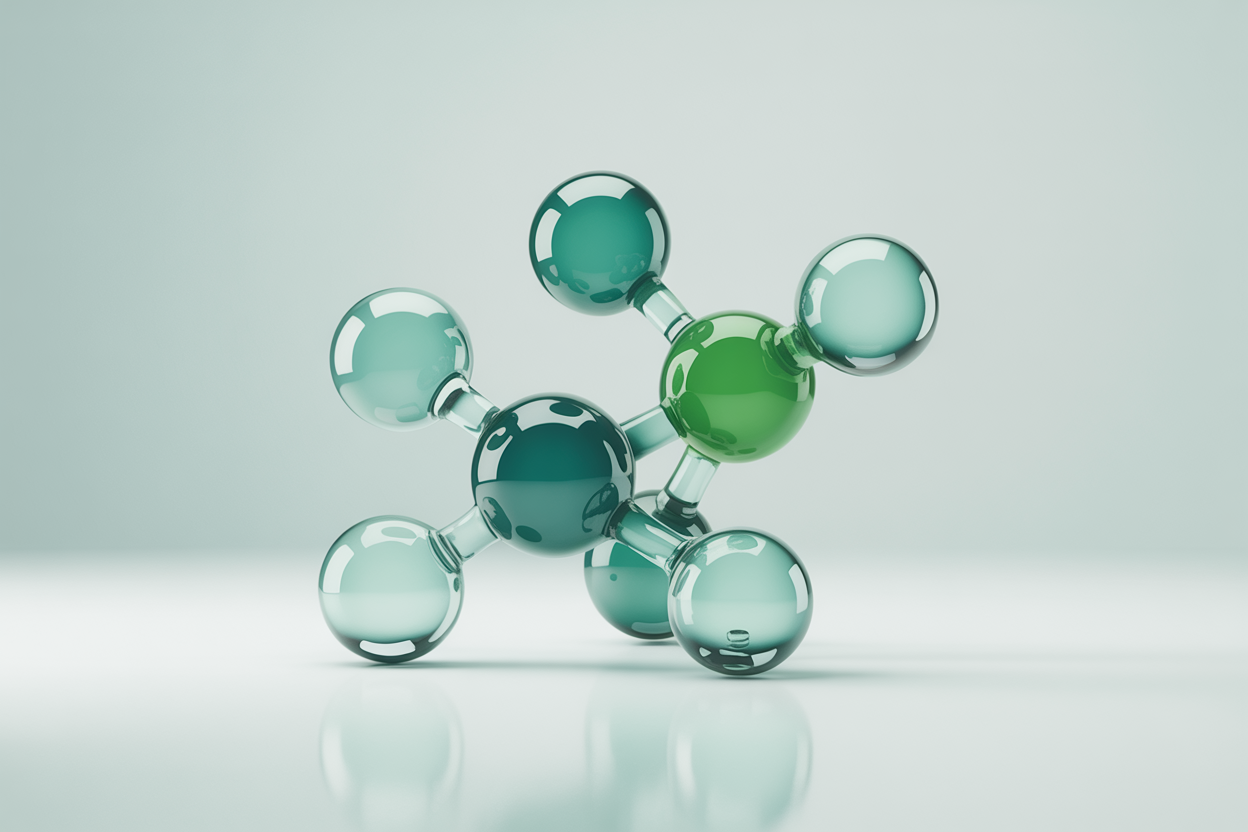 Abstract 3D molecule illustration
