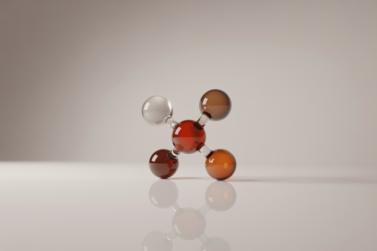 Abstract 3D molecule illustration