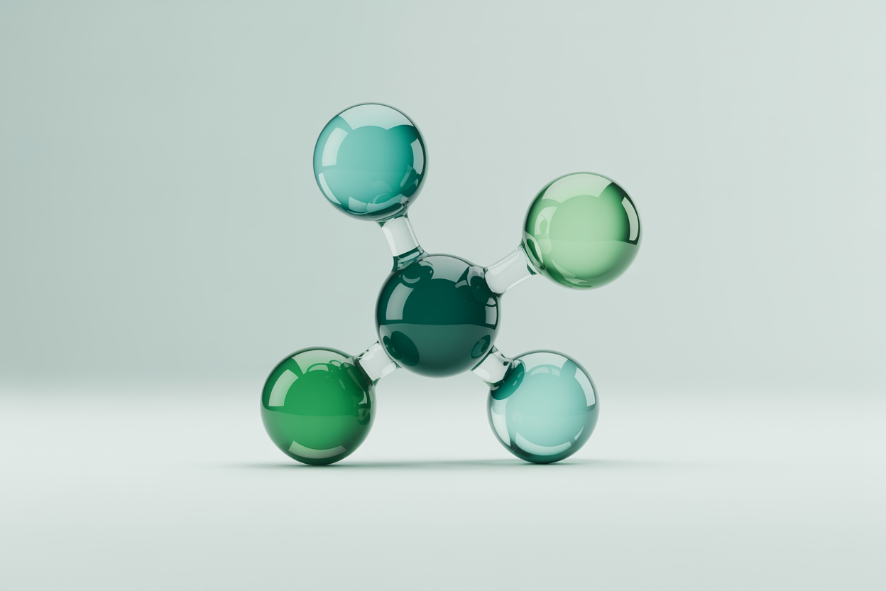 Abstract 3D molecule illustration