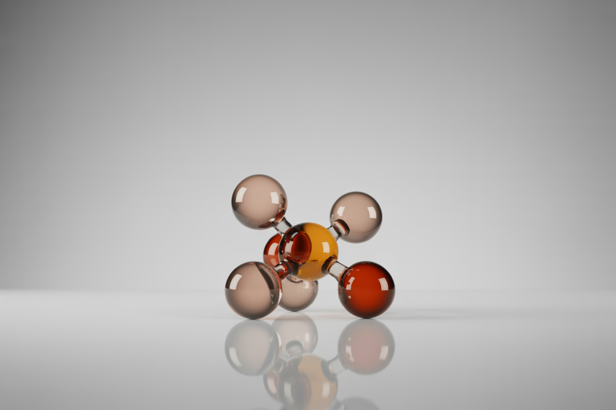 Abstract 3D molecule illustration