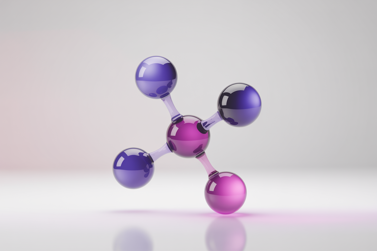 Abstract 3D molecule illustration