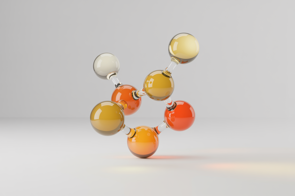 Abstract 3D molecule illustration